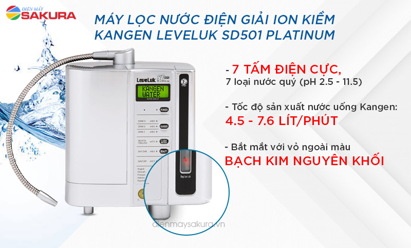 Máy lọc nước điện giải ion kiềm Kangen LeveLuk Super 501