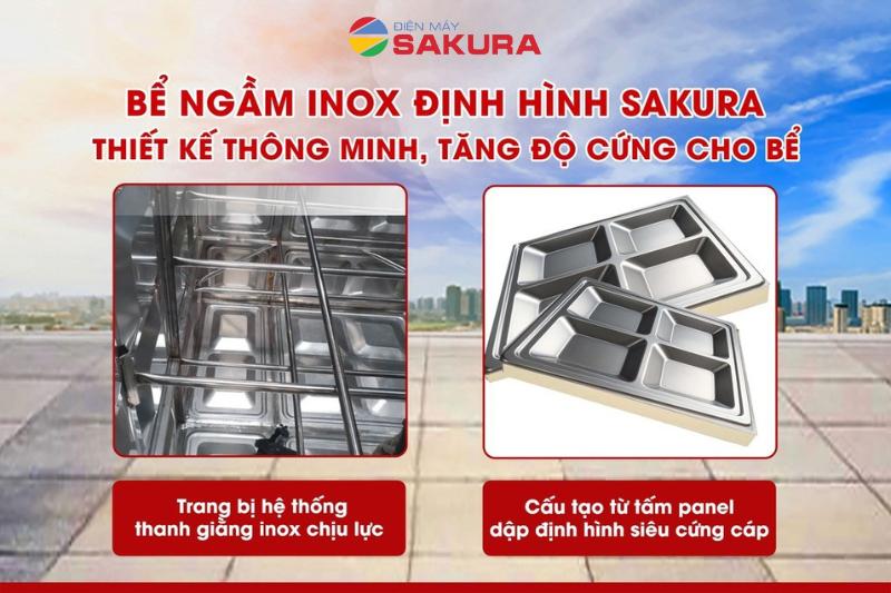 Bể ngầm inox Sakura sở hữu kết cấu vững chắc