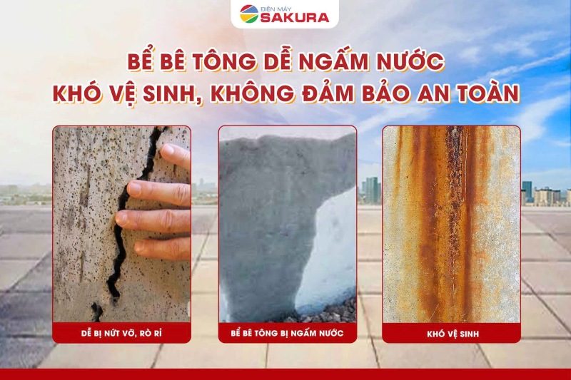 Nhược điểm bể bê tông truyền thống