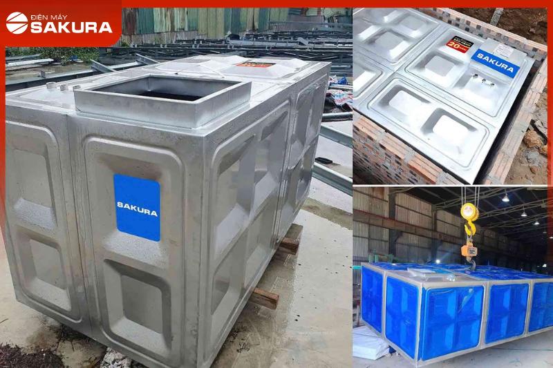 Hình ảnh lắp đặt thực tế bể ngầm inox định hình 12000L Sakura