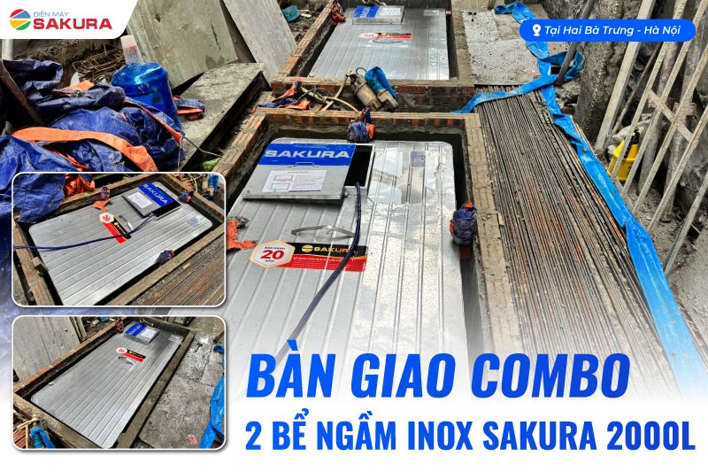 Bàn giao bể ngầm inox Sakura tại Hoàng Mai, Hà Nội