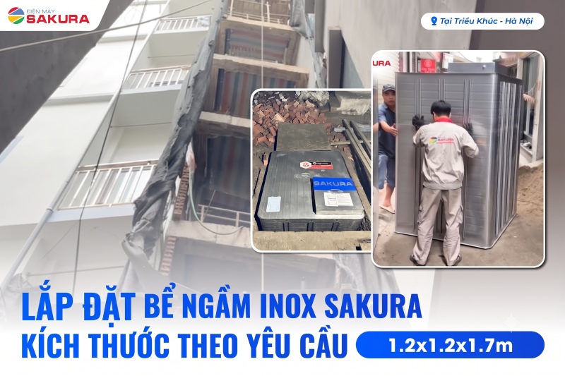 Sakura nhận sản xuất bể nước ngầm inox theo kích thước yêu cầu