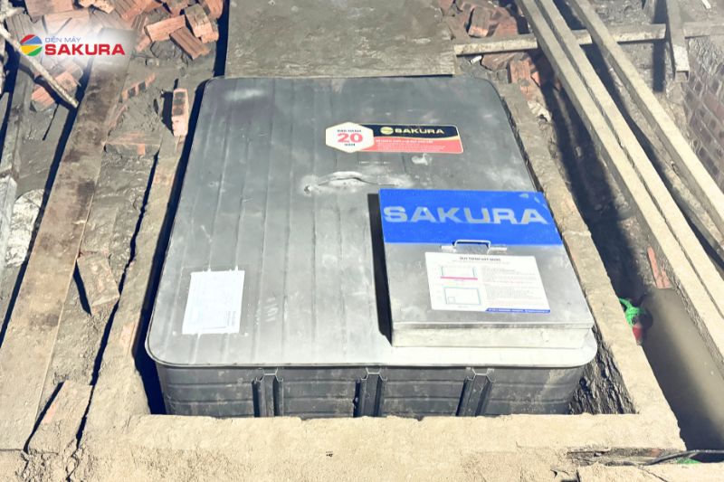 Hoàn thiện lắp đặt bể nước ngầm Sakura kích thước 1.2x1.2x1.7m