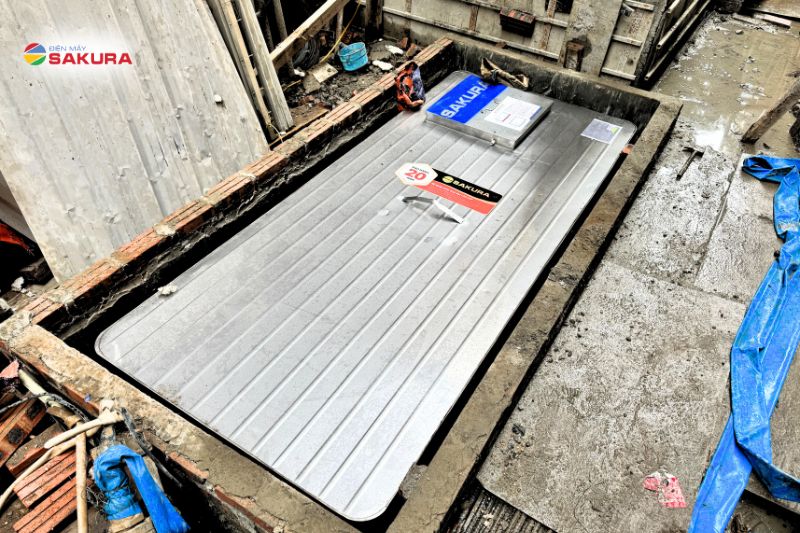 Hoàn thiện lắp đặt combo 2 bể ngầm inox Sakura