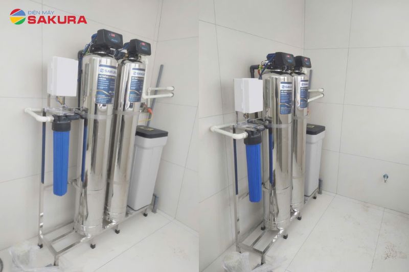 Thực tế lắp đặt hệ thống lọc nước đầu nguồn tại Cầu Giấy - Hà Nội