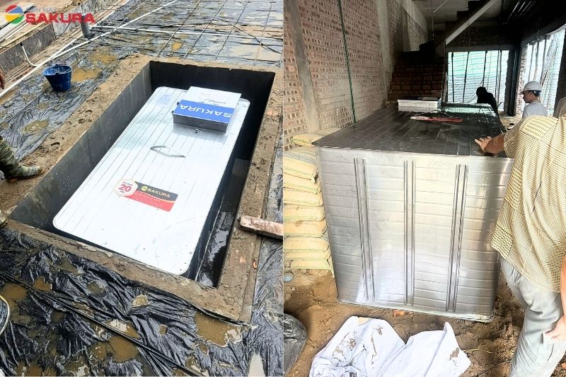 Hình ảnh thực tế các công trình lắp đặt bể ngầm inox Sakura
