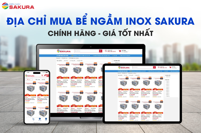 Địa chỉ mua bể nước ngầm inox Sakura chính hãng - giá tốt nhất