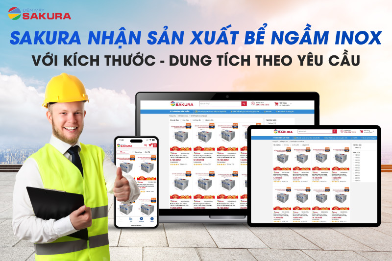 Sakura nhận sản xuất bể ngầm inox theo kích thước yêu cầu