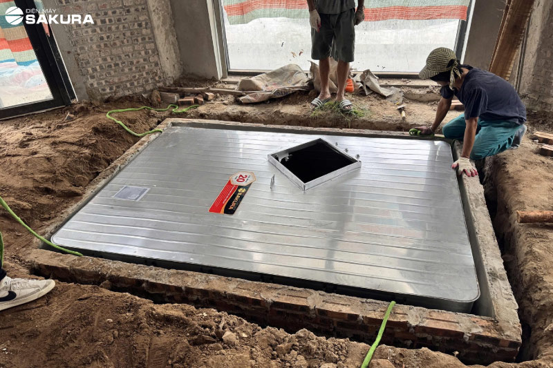Thực tế lắp đặt bể ngầm inox Sakura 3 khối tại Hoàng Mai