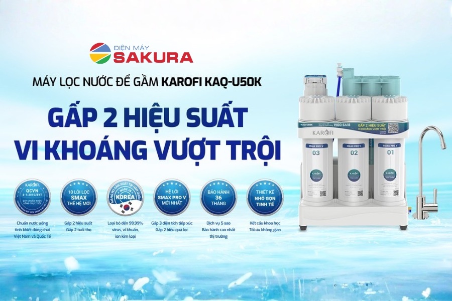 Máy lọc nước RO Karofi KAQ-U50K
