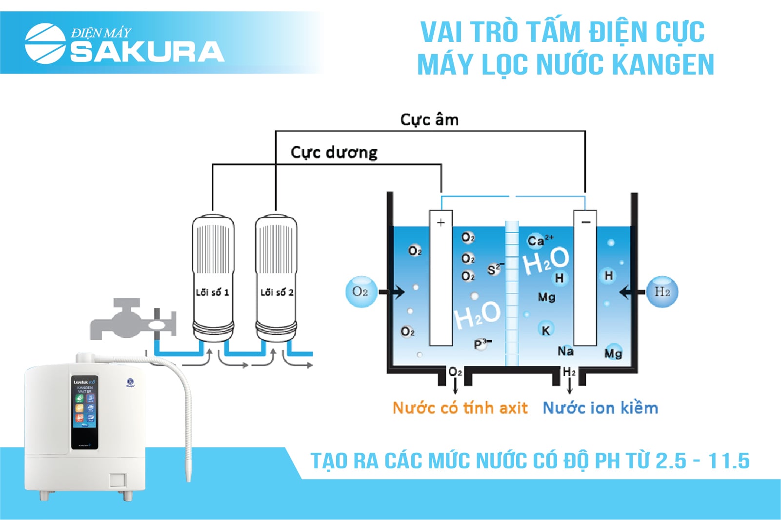 Vai trò tấm điện cực máy lọc nước Kangen