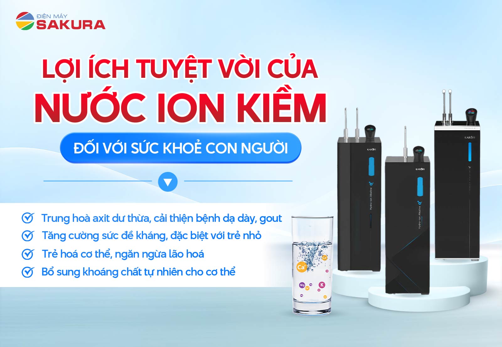 Lợi ích của nước ion kiềm với sức khỏe con người