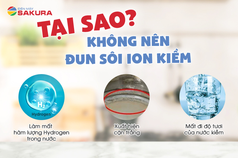 Không nên đun sôi nước ion vì sẽ làm mất đi độ tươi và các chỉ số cần thiết trong nước