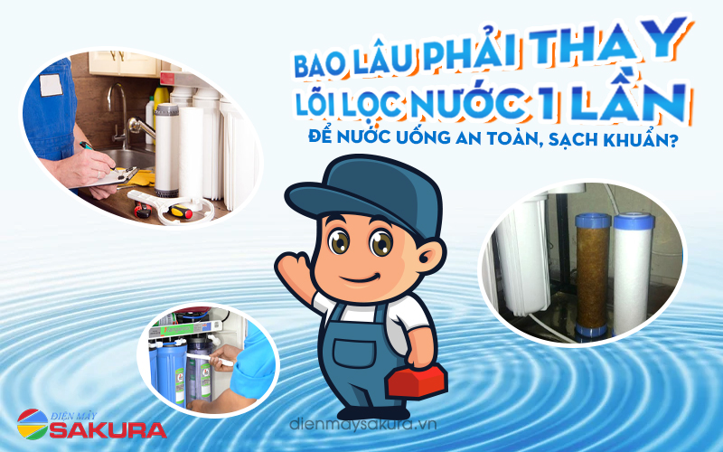 Bao lâu phải thay lõi lọc nước 1 lần | Dienmaysakura.vn