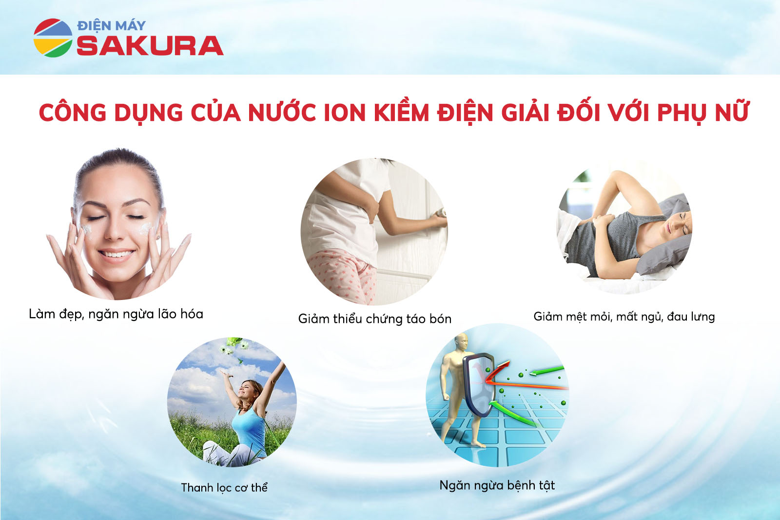 Công dụng của nước ion kiềm đối với phụ nữ