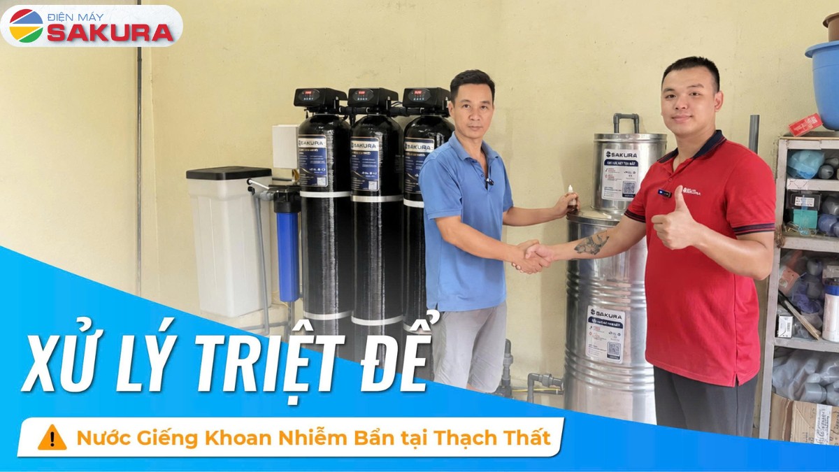Bàn Giao Lọc Tổng Sakura SKGK313MC Xử Lý Nước Giếng Khoan Tại Thạch Thất Hà Nội
