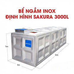  Bể ngầm inox định hình Sakura SK.BID3000L